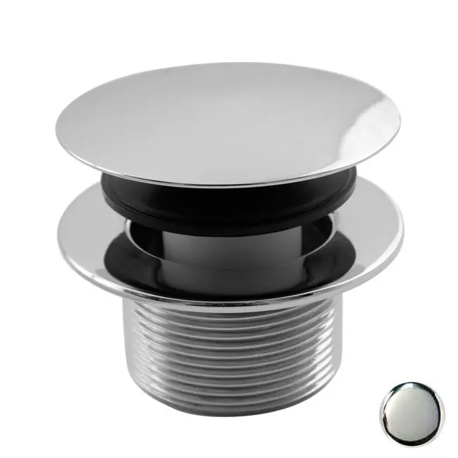 Westbrass D398R-26 1.5 in. Round Mushroom Tip Toe Bath Drain - Polished Chrome