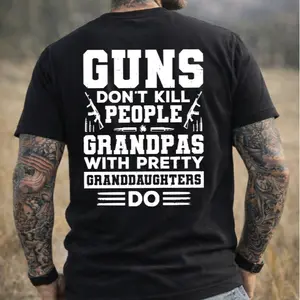 Guns Don't Kill People Grandpas With Pretty Granddaughters Do Shirt, Rules for Dating My Granddaughter, Funny Granddaughter Grandpa