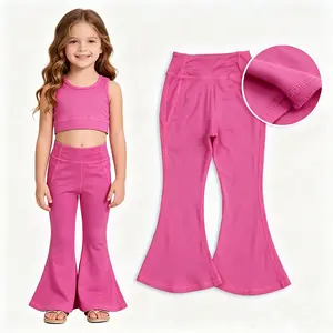 Hot pink active wear kids girls yoga set