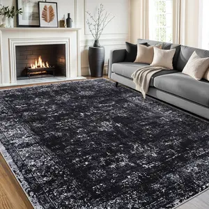Washable Abstract Area Rugs for Living Room, Indoor Modern Soft Non Slip Bedroom Rug, Low Pile Ultra Thin Contemporary Area Rug Extra Large Floor Carpet for Kitchen Laundry Room Playroom Home Decor Aesthetic