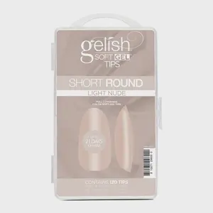 Harmony Gelish Soft Gel Tips Light Nude Short Round 120CT #1270013