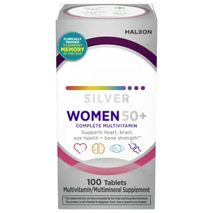 Women's Multivitamin for Women 50 Plus | Multivitamin & Multimineral Supplement with Vitamin D3, B Vitamins, Calcium, Zinc & Antioxidant Vitamins C, E and Beta-Carotene | Supports Memory, Cognition, Bone, Heart, Eye & Immune Health | 100 Count