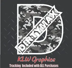 Dirtymax Duramax D Black Gray White Camo Print Full Color Decal Sticker Turbo Diesel Truck 6.6 3.0 Crew Cab