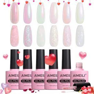 AIMEILI Pearl Gel Nail Polish SET6-43--Shimmer Mermaid Nail Gel