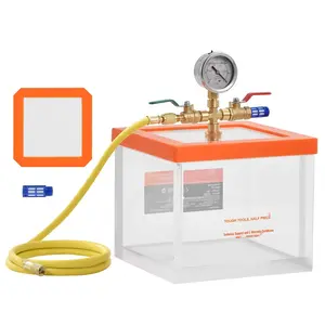 2 Gallon Vacuum Chamber, Upgraded Multi-Purpose Acrylic Degassing Chamber, Transparent Vacuum Vessel For Resin Degassing, Silica Gel Degassing, Gypsum Degassing, And Vacuum Extraction, Ideal For Lab And Diy Use