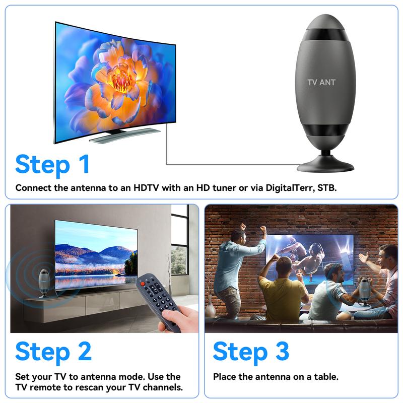 2025 New Antenna for Smart TV - Ultra - Strong Signal Reception, with HDMI Port for Hassle - free Connection, Enjoy Local Channels in Full HD, TikTokShopBlackFriday