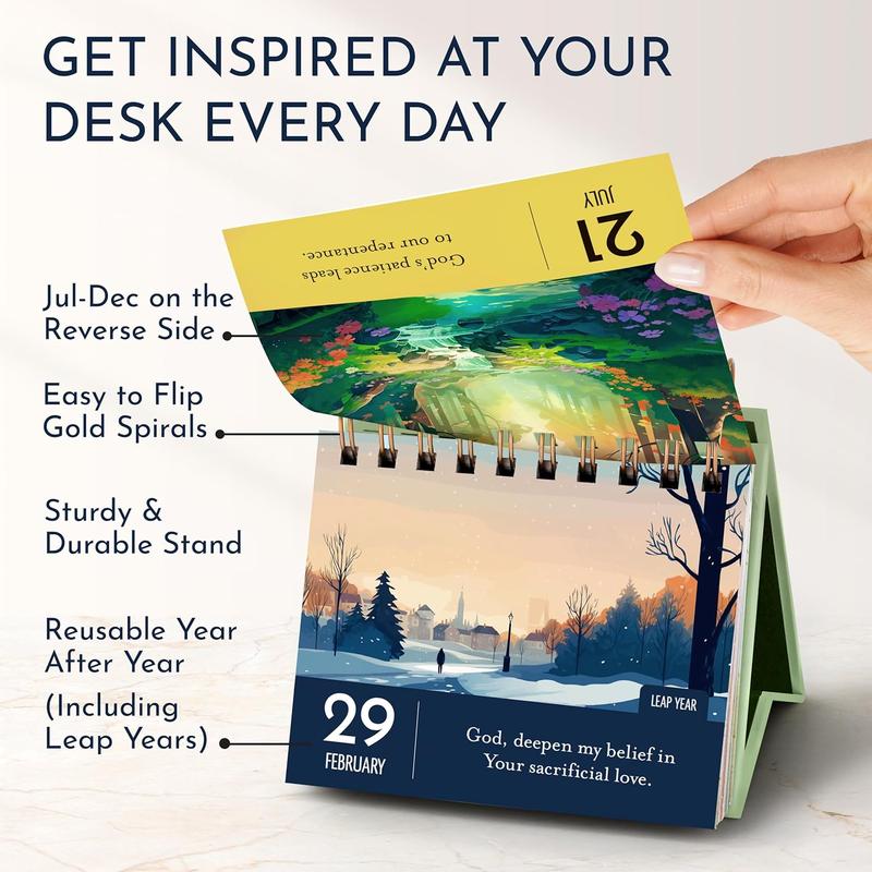 Inspirational Desk Calendar with Prayers, Blessings, and Devotions  Christian Gifts, Religious and  Gifts for Women, Christian Desk Decor, Inspirational Gifts