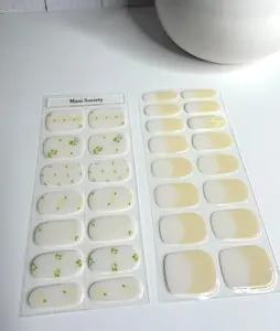 Lemon Zest UV Gel Nails, Semi Cured Gel Nail Strips, Fruit Nails