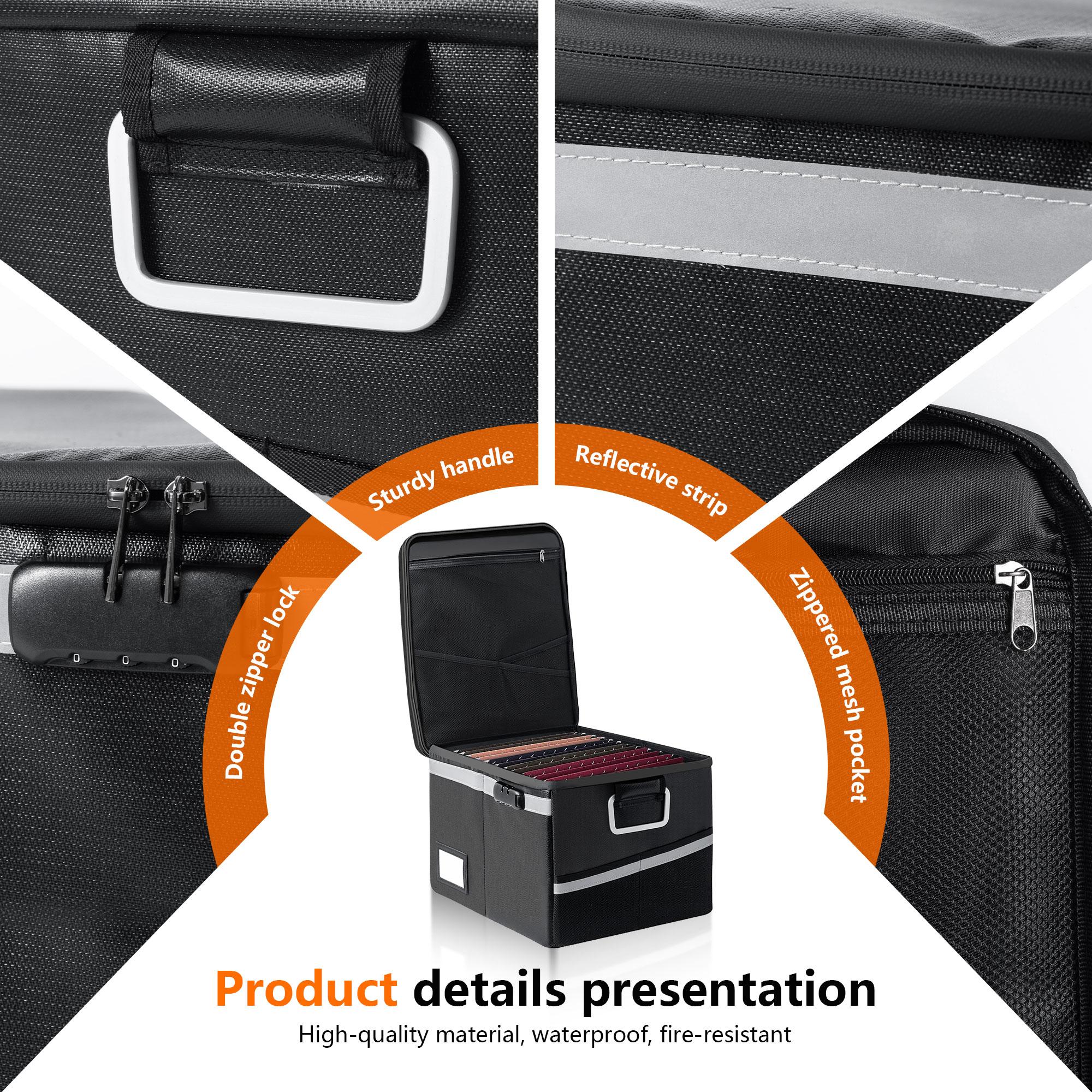 Fireproof Document Box | Secure & Waterproof File Organizer with Lock