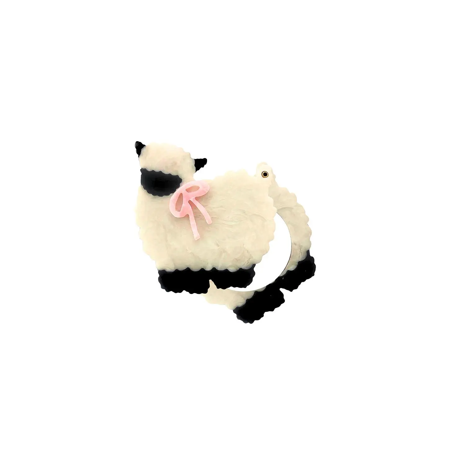 Solar Eclipse Hand-painted Sheep Compact Mirror