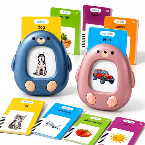 Talking Flash Cards for Toddlers 1-6 Years Old, Cute Bear Sight Words Learning Toy with [112/224] Words, Montessori Speech Therapy & Autism Sensory Educational Gift for Boys Girls