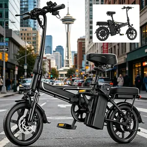 US 14" Foldable Electric Bike for Adults | 750W Peak Motor, 22 MPH Speed | 48V 10.4Ah/15.6Ah Battery, Electric Scooter| with Dual-Seat and Multi-Shock Absorption & Smart APP | With Phone Holder | UL2849 Certified Motor | Nice for Gift & Daily Commutes