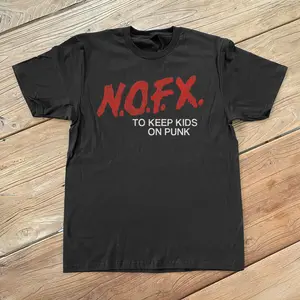 VINGTAGE N.O.F.X. TO KEEP KIDS ON PUNK PARODY BLACK T-SHIRT