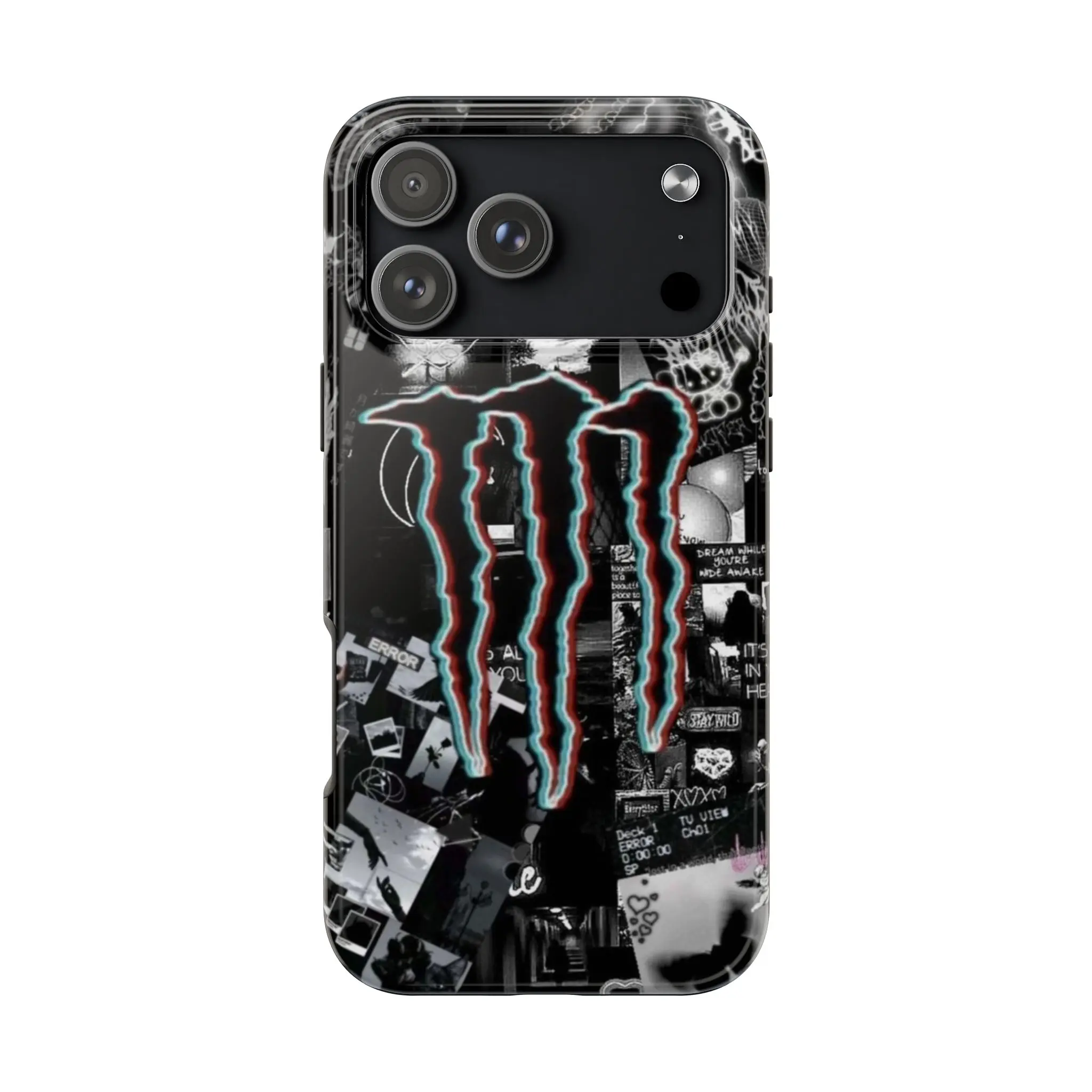 Y2K Grunge Glitch Claw Tough Phone Case Collection | For iPhone 12-17 Series & Samsung S22-S26 Series