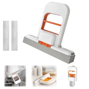 2 PCS Mini Cleaning Mop - Hands-Free Dust & Spill Cleaner with Reusable Carton Tip, Keep Hands Dry for Multi-Surface Use