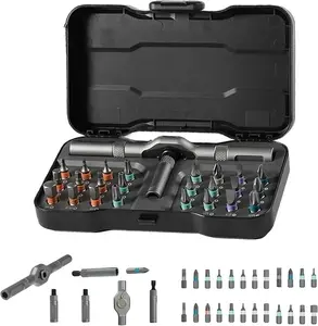 24 in 1 Dly Screwdriver Set Magnetic Compact and PortableRatchet Screwdriver, Mini Screwdriver Set, Ratcheting AllenWrench Set, Removable Self-Assembly Precisio for PcMobile Bicycle (Black) repair work autorepair kit Tool Setwith Case