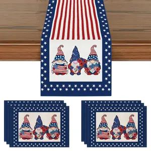 American 250th Anniversary Table Flag, Blue Stripes Independence Day Design, Home Restaurant Decor, Party Supplies, Holiday Gift