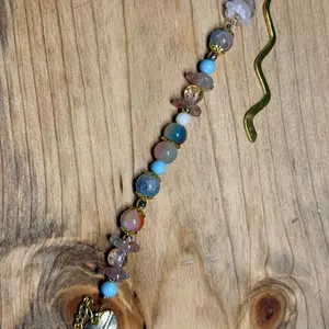Blush Meadow Charm Custom Beaded Bookmark