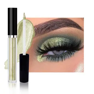 Liquid Sparkling Glitter Eyeshadow Stick Pack - High Pigment Shimmer Metallic Eye Shadow, Long-Lasting, White Blue Black Gold Purple Bold Colors,Quicking-Dry (2#-Green, Pack of 1)