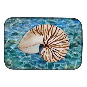 Carolines Treasures  Sea Shell & Water Dish Drying Mat