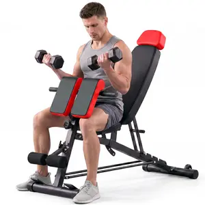Foldable Full-Body Workout Bench for Home Gym Strength Training, Multi-Functional Exercise Bench for Dumbbell Workouts & Core Training