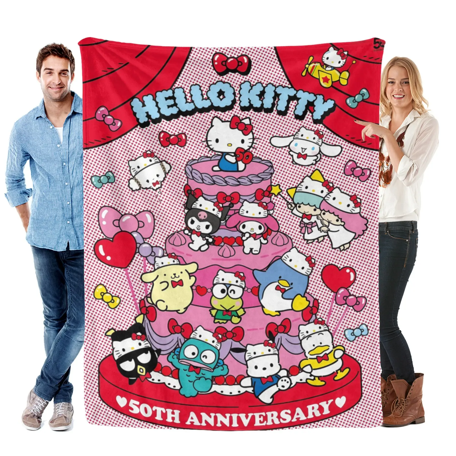Hello Kitty 50th Anniversary 寝袋 70x150cm Sanrio Hello Kitty 50th Anniversary Cooling Blanket - Features