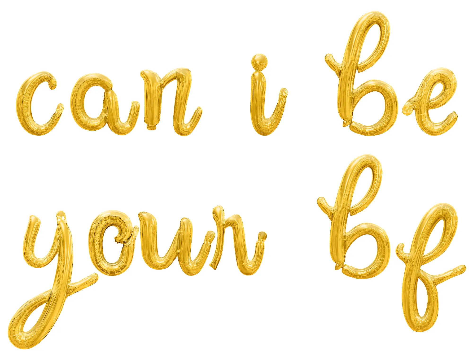 Cursive Script Letter Balloons - CAN I BE YOUR BF 16" Inch Alphabet Letters Foil Mylar Balloon Valentines Day Party Banner