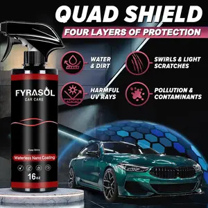 Fyrasol Quick Effect 3-in-1 Ceramic Car Coating Spray – Waterless Wash, Hydrophobic Polymer Sealant & High Gloss Paint Protection for Cars, Motorcycles & Boats Wash and Shine Kit