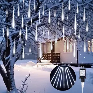 Meteor Shower Lights Outdoor, 16 Inch 24 Tubes 864 LED Icicle Lights for Outside, Connectable Falling Rain Light, Waterproof Christmas Light Outdoor for Tree Holiday Decoration, White