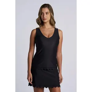 Women's Acropora Tankini with Scallop Detail | Black