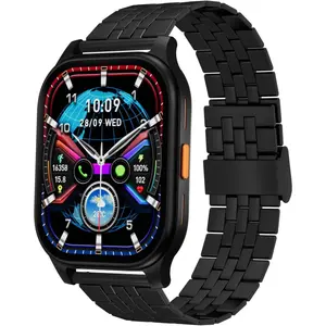 Smart Watch,(Answer/Make Calls), 2.04" HD SmartWatch for Men Women 123Sport Modes, Fitness Activity Tracker, IP68 Waterproof, Smart Watches for Android iOS, Black Steel