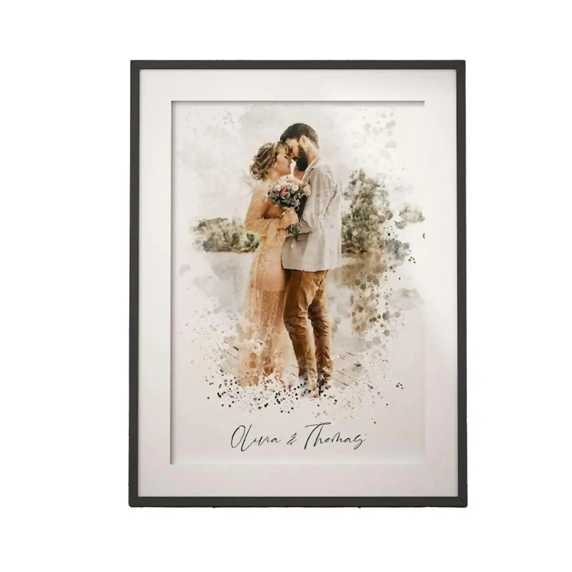 Watercolour Couple Portrait from Photo, Custom Valentines Day Gift, Wife, Husband Boyfriend  Anniversary Gift for valentine day Decor Poster