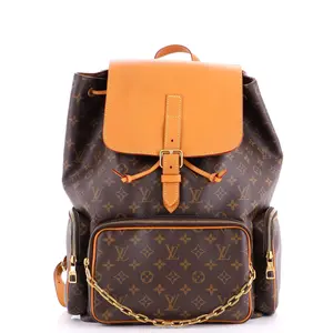Pre-owned Louis Vuitton Canvas Coated, Leather Backpacks Trio Backpack Monogram Canvas by Rebag