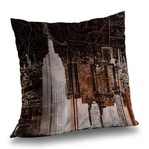 Begin Home Decor C1PC1414D4OOE2 14 x 14 in. Empire City of York - Building Bedroom Poly Twill Throw