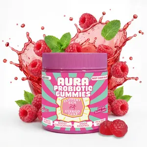 LuckDate Her Juicy Feminine Aura Probiotics Gummies - All in One Care with Slippery Elm & Ginkgo for Women’s pH Balance, Yeast Control & Dryness Relief - Raspberry 60 Count probiotics women