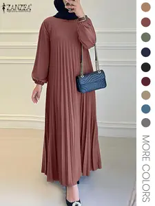 Women's Solid Color Bishop Sleeve  Kaftan Dress, Modest Long Sleeve Keyhole Neckline Dress for Party Holiday Wedding Guest, Ladies Fall & Winter Clothes, Modestfashion, Long Sleeve Dresses, Modest Style Dress