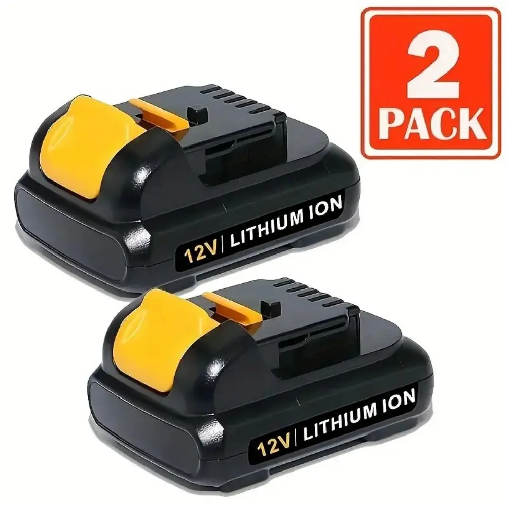 2Pack Durable Lithium Battery 3.0Ah Replaceable Dual Power Tool Batteries, DCB120 Replacement for Dewalt 12V Power Tools, Compatible with DCB121, DCB123, DCB122 Models