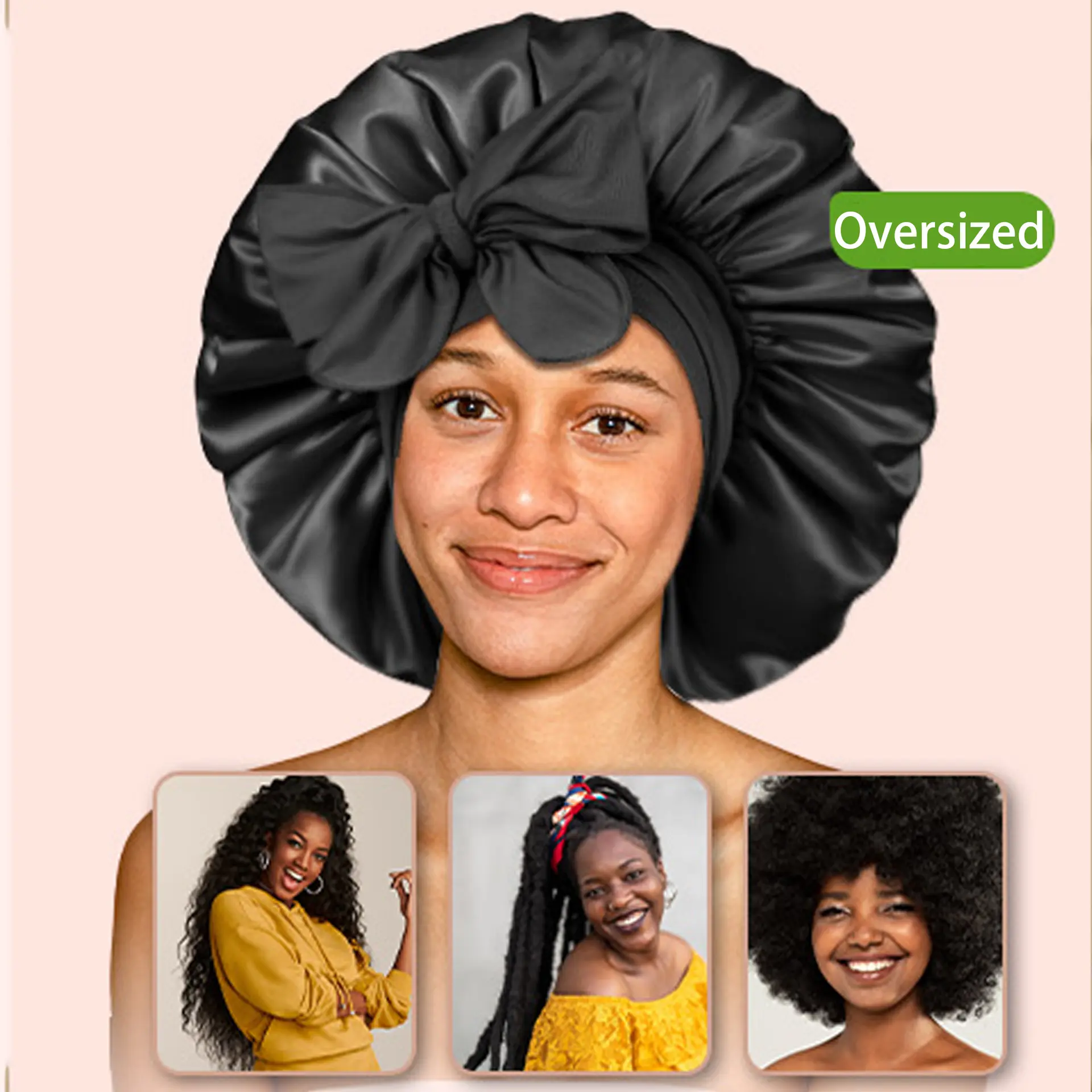 Long Bonnet Satin Hair Silk Bonnet for Sleeping Women, Silky Bonnets for Women with Tie Band, Sleep Cap for Braids Curly Hair Long Bonnet Satin Hair Silk Bonnet for Sleeping Women, Silky Bonnets for Women with Tie Band, Sleep Cap for Braids Curly Hair