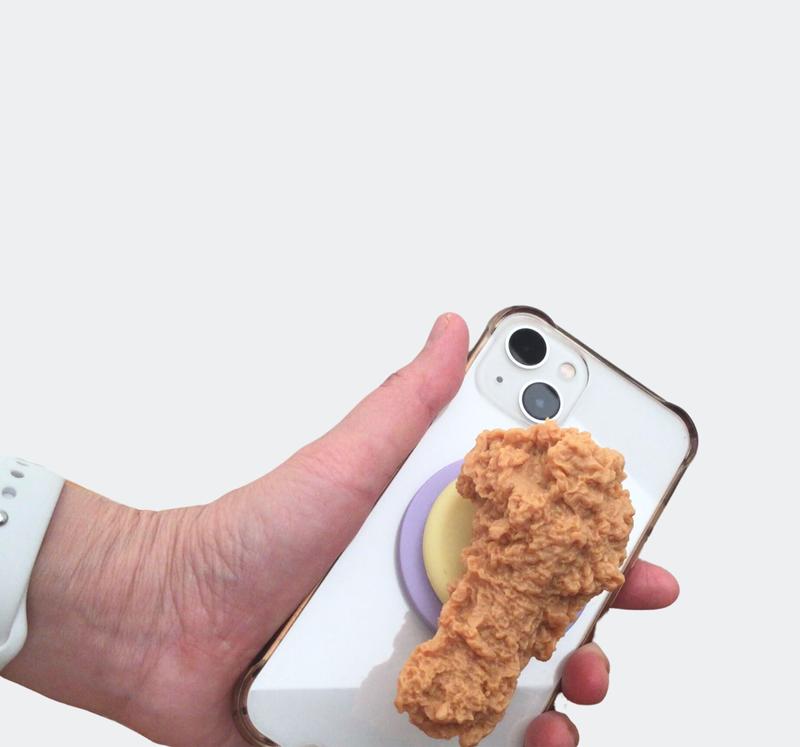 Fried Chicken Magmatic PopSockets Grip – Yellow & Purple Expanding Phone Stand