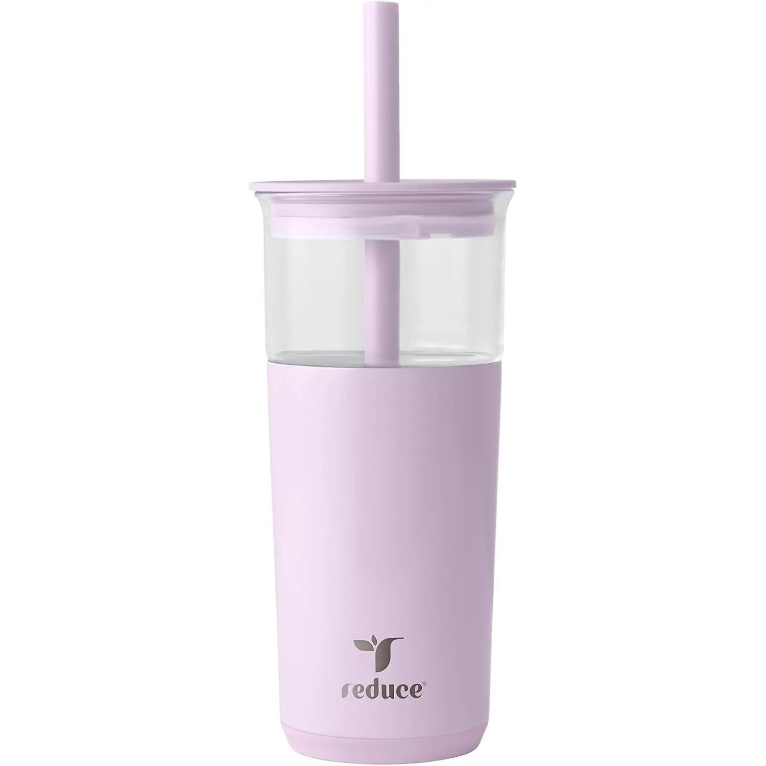 Aspen Aesthetic 20 oz Steel Vacuum Insulated Glass Tumbler Mug - Lid, Extra Wide Straw, Soft Base - 12 Hrs Cold Drinks, Dishwasher Safe - Ideal for Iced Coffee, Boba - Home Supplies Beverage Water Bottle Gift (Lilac Bud), Water Bottles