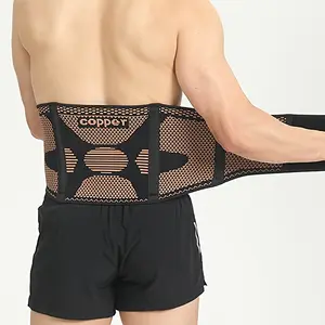 [1pc Adjustable Copper Lumbar Support] 1pc Adjustable Copper-Infused Lumbar Support Belt - Breathable & Elastic Back Brace for Men
