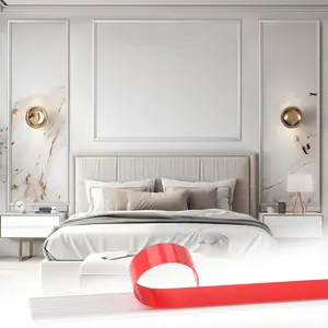 Bedroom Peel and Stick Wall Trim Molding Kit Flat Wall Molding Kit for Bedside Decor Premade Wainscoting Panels Accent Panel for Home Bedroom Decor