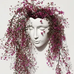 Ceramic Face Vase Wall Hanging Planter - Modern Human Head Shaped Flower Pot with Drainage Hole  - Artistic Female Form Succulent Planter for Indoor Home Decor, Office, or PatioPerfect Housewarming Gift for Art & Plant Lovers, Wall Plant Holder