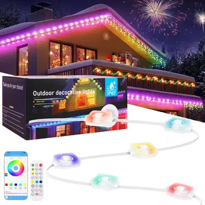 Permanent Outdoor Lights for House, 100ft Smart RGB Outside Lights with 72 Scene Modes, IP68 Waterproof Eaves Lighting for Christmas All Holiday Decorations