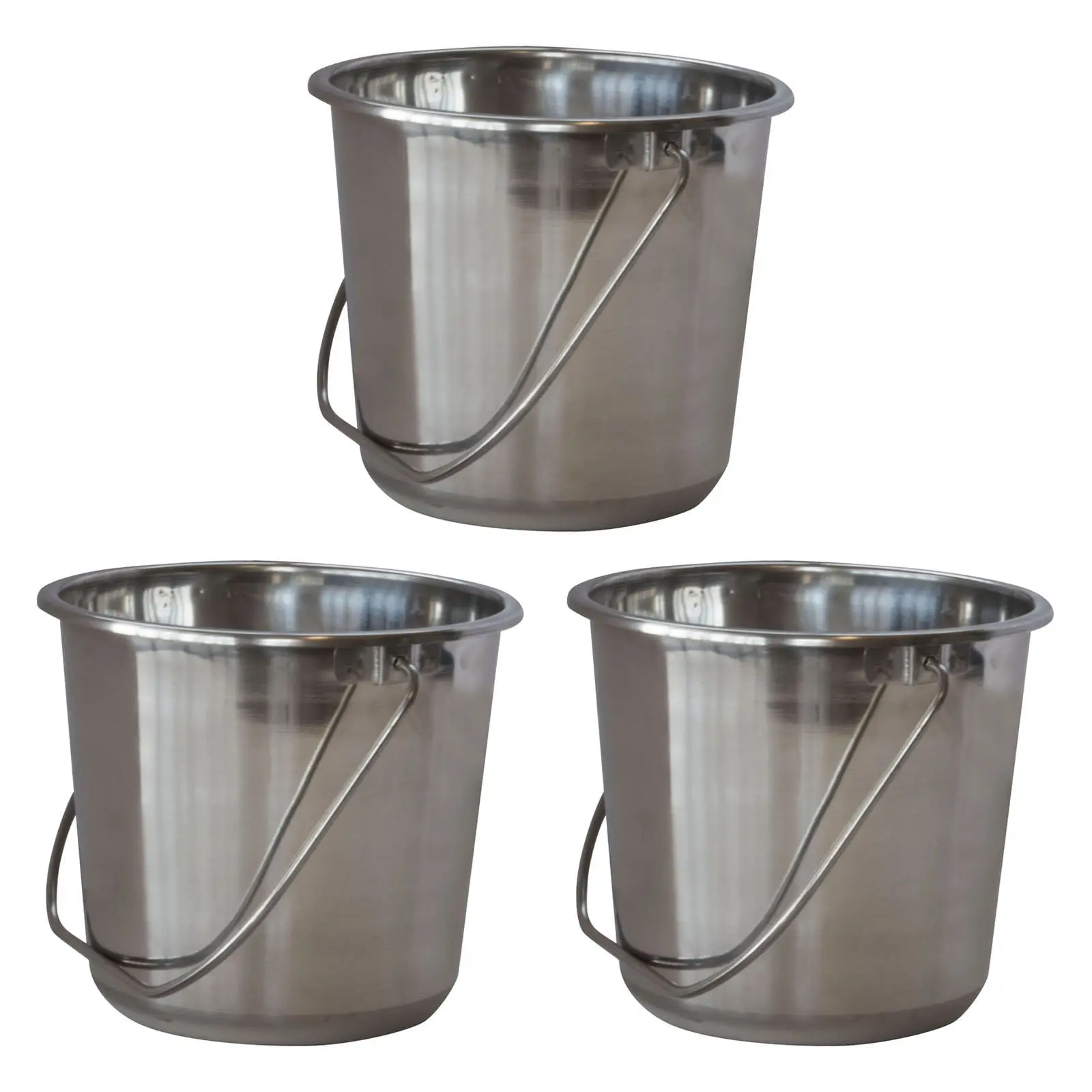 AmeriHome SSB132SET Stainless Steel Bucket Set, Small - 3 Piece
