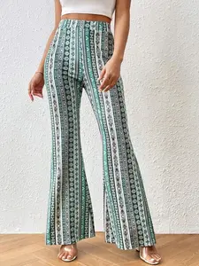 2025 European and American Style Women’s Classic Hip-Hugging Flared Pants – Retro High-Waist Slim Fit Long Trousers