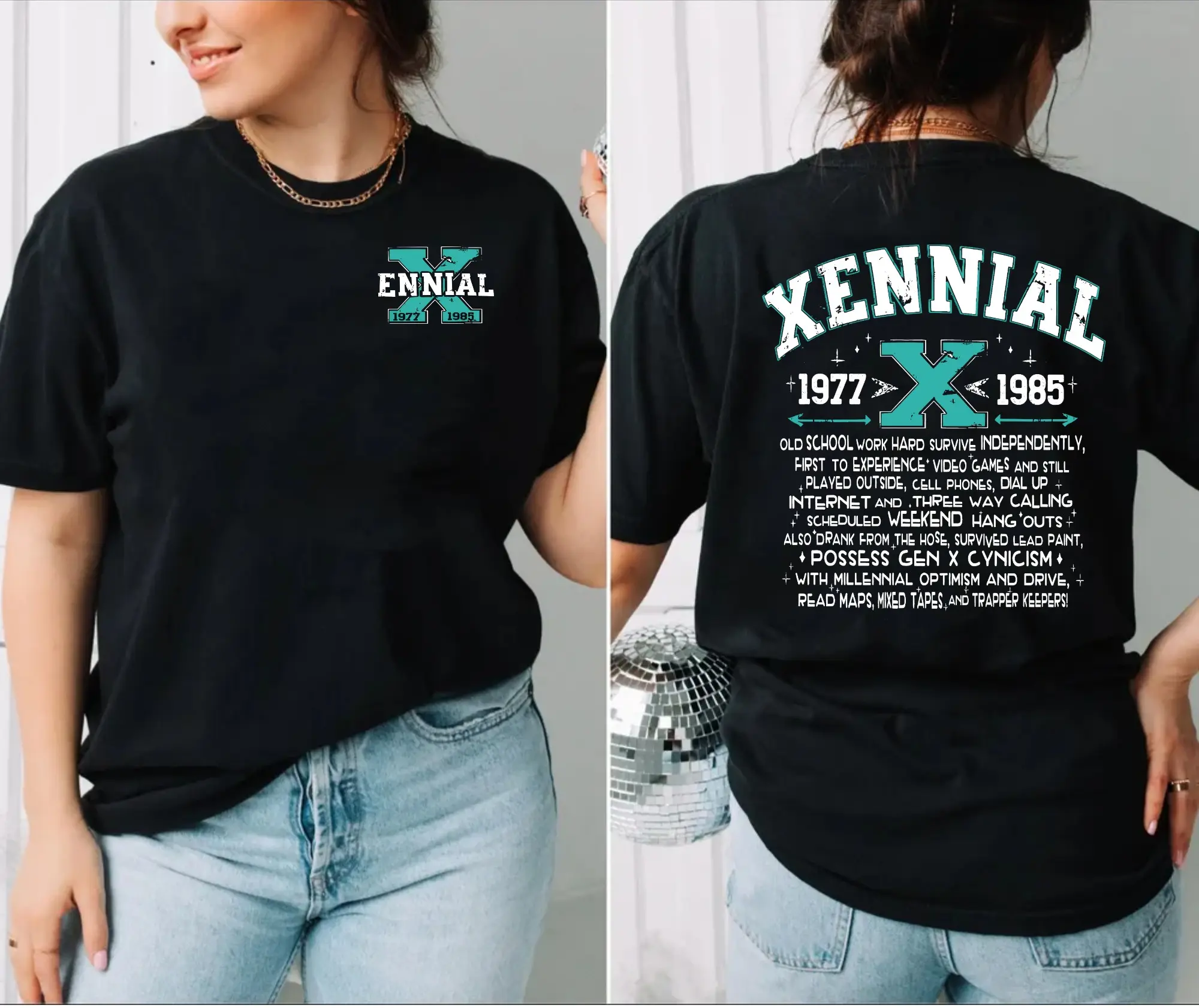 Xennial Two Sides Shirt, Generation X Ennial Tshirt, Xennial Gift, Snarky Humor, Gift For Men Women, Unisex Short Sleeve Tee Shirt, Casual Clothing