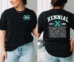 Xennial Two Sides Shirt, Generation X Ennial Tshirt, Xennial Gift, Snarky Humor, Gift For Men Women, Unisex Short Sleeve Tee Shirt, Casual Clothing