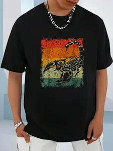100% Cotton Unisex Retro Scorpion Gift Vintage Scorpion T-Shirt, Men's Women's Shirt Top, Short Sleeve Tops Crewneck T-shirt