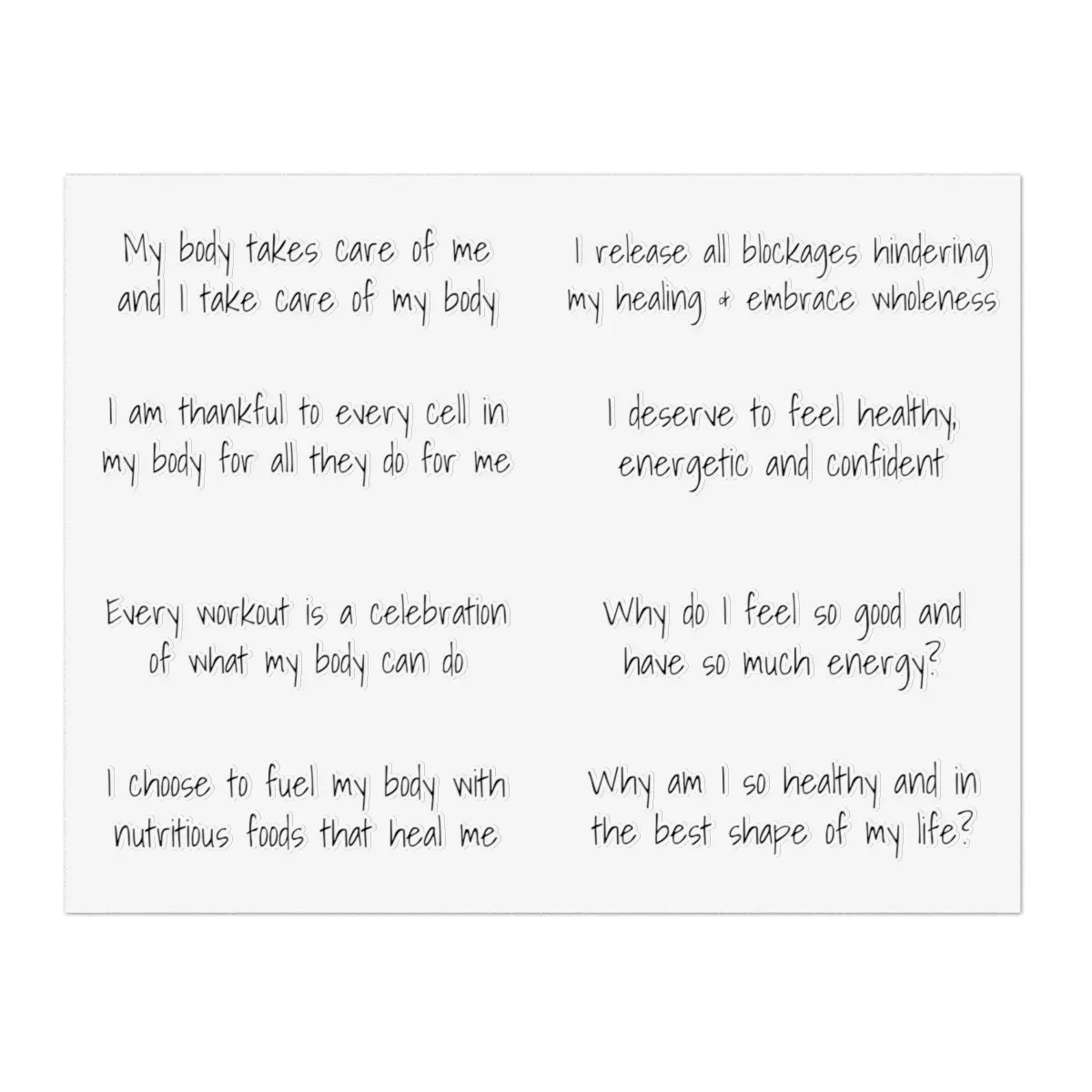 Healthy Body #1 - Mirror Affirmation Stickers